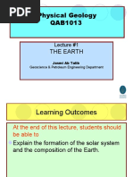 Physical Geology QAB1013: The Earth