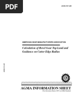 Agma 929 A06 Calculation of Bevel Gear Top Land and Guidance On Cutter Edge Radius