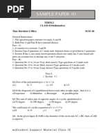 Class Ix - Maths Term-2 Sample Paper