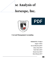 Case Analysis of Colorscope, Inc.: Cost and Management Accounting