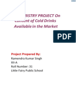 Chemistry Project On Content of Cold Drinks Available in The Market