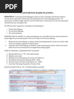 Consumption Based Planning