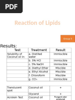 Activity No. 5: Reaction of Lipids