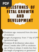 Milestones of Fetal Growth AND Development