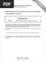 0610 BIOLOGY: MARK SCHEME For The October/November 2010 Question Paper For The Guidance of Teachers