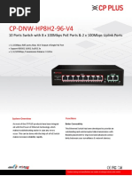 Cp-Dnw-Hp8H2-96-V4: 10 Ports Switch With 8 X 100Mbps Poe Ports & 2 X 100Mbps Uplink Ports