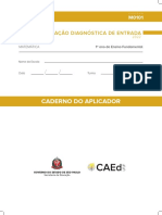 Caderno Do Aplicador: Avaliação Diagnóstica de Entrada