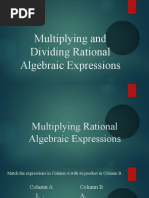 Multiplying and Dividing Rational Algebraic Expressions