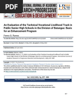 An Evaluation of The Technical Vocational Livelihood Track in Public Senior High Schools in The Division of Batangas Basis For An Enhancement Program