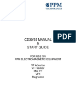 CD30/35 MANUAL & Start Guide: For Use On PPM Electromagnetic Equipment VF Advance VF Premier Mini VF VFX Magnatron