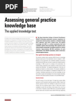 Assessing General Practice Knowledge Base: The Applied Knowledge Test