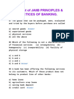 Mock Test of Jaiib Principles & Practices of Banking.: Answer