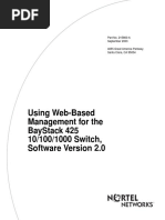 Using Web-Based Management For The Baystack 425 10/100/1000 Switch, Software Version 2.0