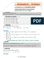 Cours Équations Inéquations Systèmes