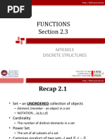 Functions Section 2.3: MTK3013 Discrete Structures