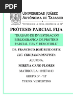 Trabajo Investigacion Prótesis Parcial Fija y Removible