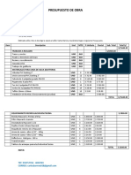 Presupuesto de Obra de Piscina