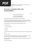 Executive Committee Roles and Responsibilities