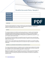 Allowance For Doubtful Accounts Policy - Sample 2