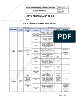 Alerta Temprana #001-21: Localización Geográfica Del Riesgo