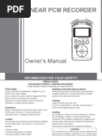 Linear PCM Recorder: Owner's Manual