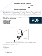 Avaliação Diagnóstica Geografia 3º Ano Ensino Médio