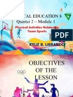 Physical Education 8 Quarter 2 - Module 1: Physical Activities Related To Team Sports