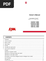 Owner's Manual: Sanyang Motor Co .,LTD