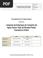 Procedimiento Limpieza de Estanque de Agua