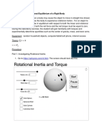 Lab: Torque and Rotational Equilibrium of A Rigid Body