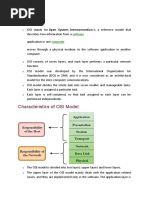 Characteristics of OSI Model