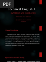 Technical English 1: Synthesis and Evaluation