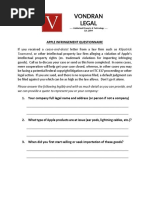 Vondran Legal® Apple Infringement Questionnaire Form