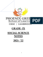 Grade 9 Social Science Notes 2021-2022