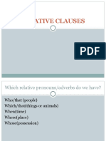 Defining and Non Defining Relative Clauses