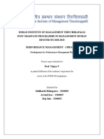 Indian Institute of Management Tiruchirapalli Post Graduate Programme in Management-Human RESOURCES 2020-2022 Performance Management - I Project