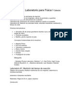 N. Prácticas de Laboratorio para Física I Cátedra 2014