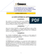 Reglamento de Gestiòn para Juzgados y Tribunales Con Competencia en Delitos de Femicidio y Otras Formas de Violencia Contra La Mujer