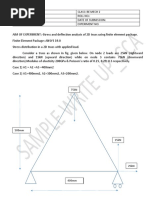 Stress and Deflection Analysis of 2D Truss Sample Write Up