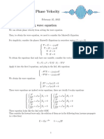 Phase Group Velocity