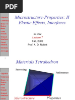 Microstructure-Properties: II Elastic Effects, Interfaces: 27-302 Fall, 2002 Prof. A. D. Rollett