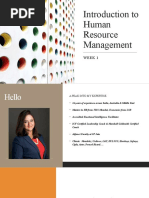 Introduction To Human Resource Management