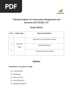 National Institute of Construction Management and Research (NICMAR) CAT Exam Pattern