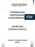 Geometría - TRIÁNGULOS - PROPIEDADES FUNDAMENTALES - Intro 2A