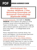 Worksheet For Jocko Willink - The Winning Example of Extreme Ownership (Episode 608)