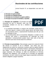 Principios Constitucionales de Las Contribuciones