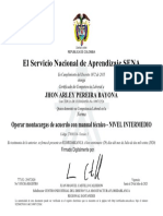 El Servicio Nacional de Aprendizaje SENA: Jhon Arley Pereira Bayona