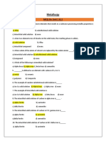 Metallurgy MCQ On Chp1&2