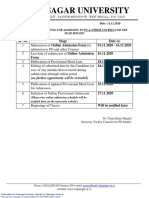 Vidyasagar University: Sl. No. Stage Date (S) 01.11.2020 - 16.11.2020 16.11.2020 18.11.2020 18.11.2020 - 22.11.2020