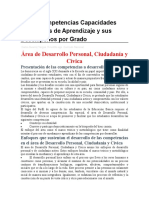 DPCC Competencias Capacidades Estándares de Aprendizaje y Sus Desempeños Por Grado